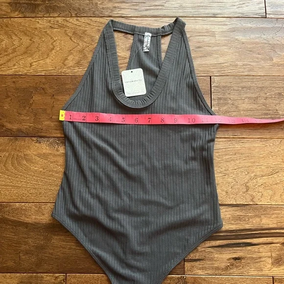 NWT Free People Speed Dial Ribbed Bodysuit in Grey, XS - Picture 15 of 16